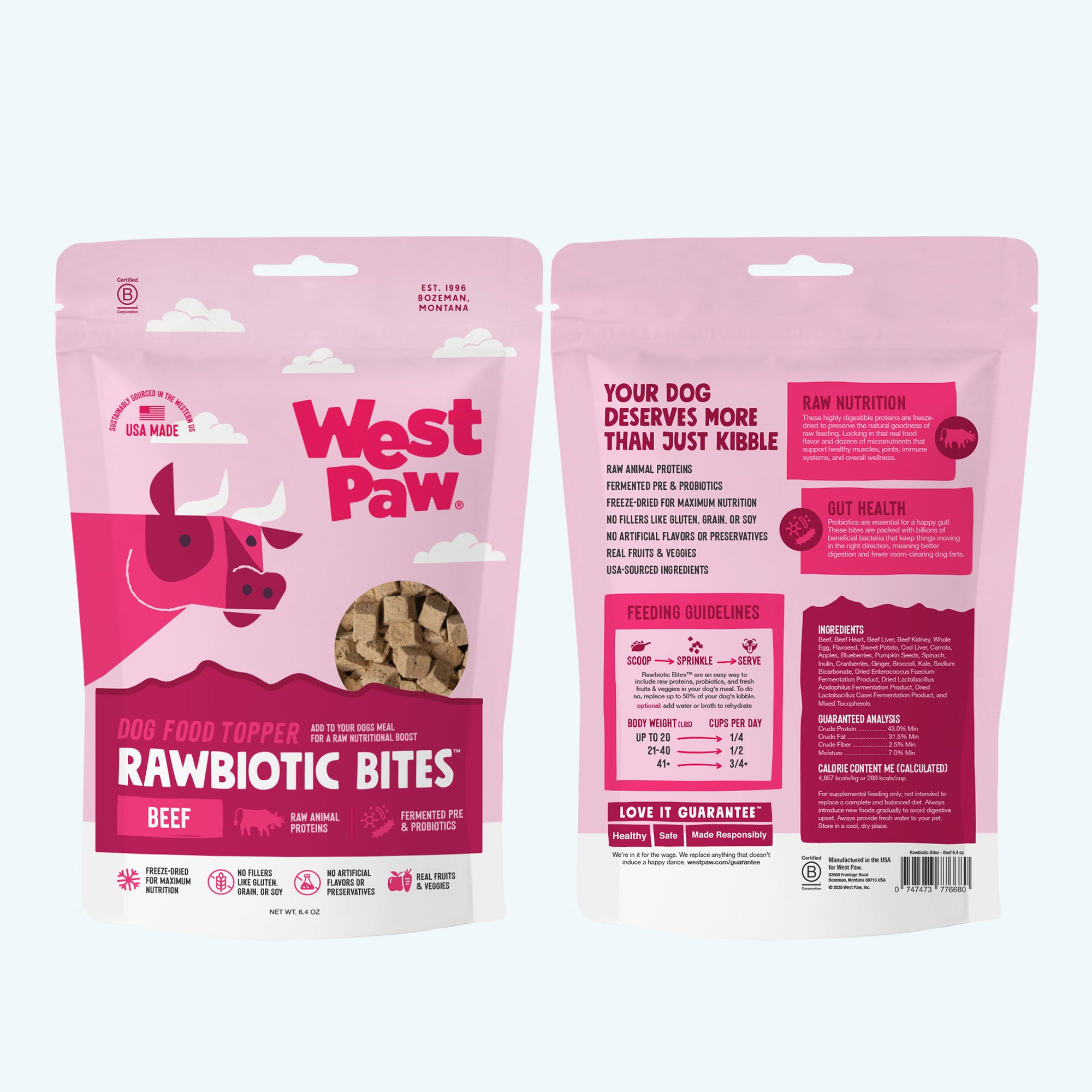 Rawbiotic Bitesª | Freeze-Dried Beef Dog Food Topper | West Paw
