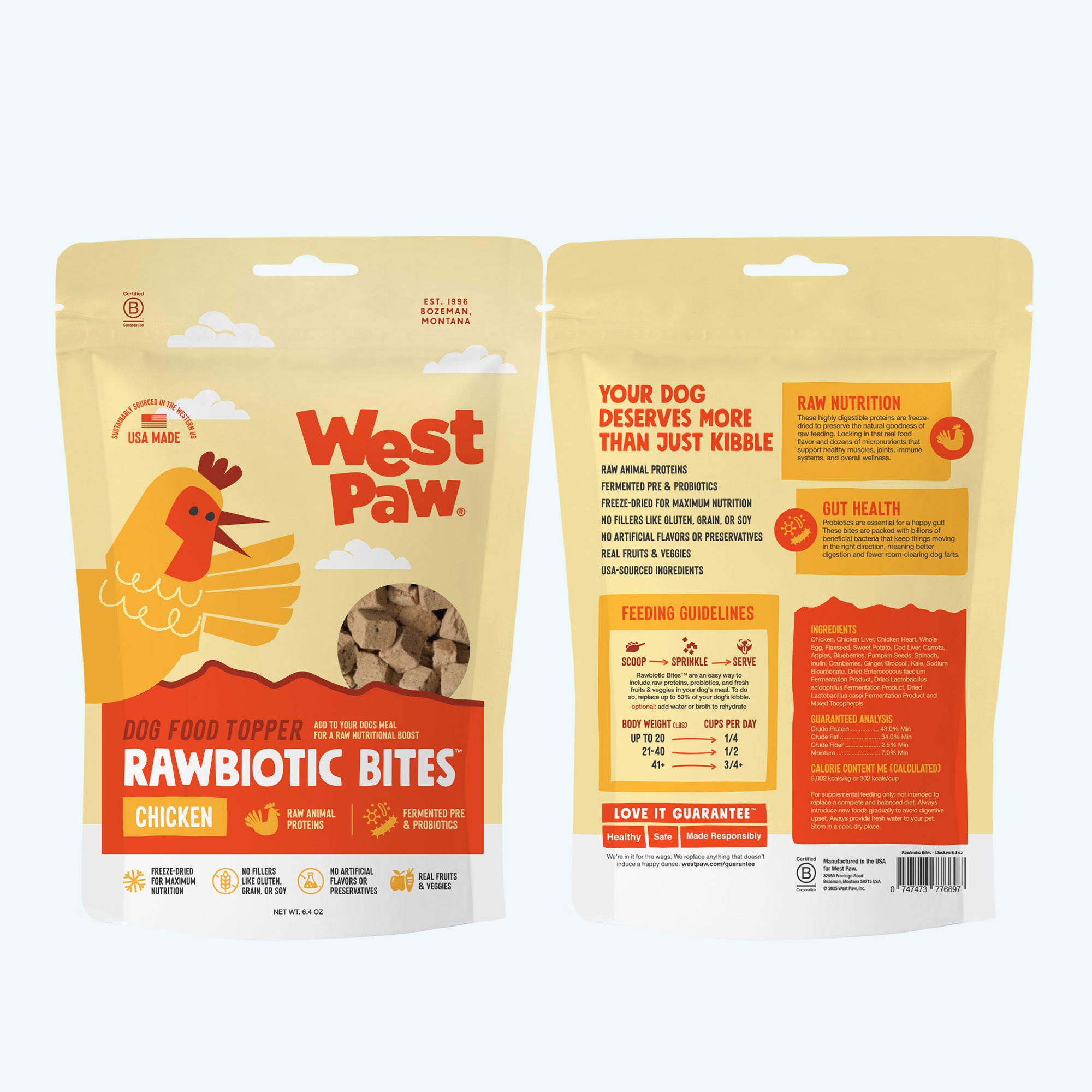 ドッグフード west o- Rawbiotic Bitesª | Freeze-Dried Chicken Dog Food Topper | West Paw