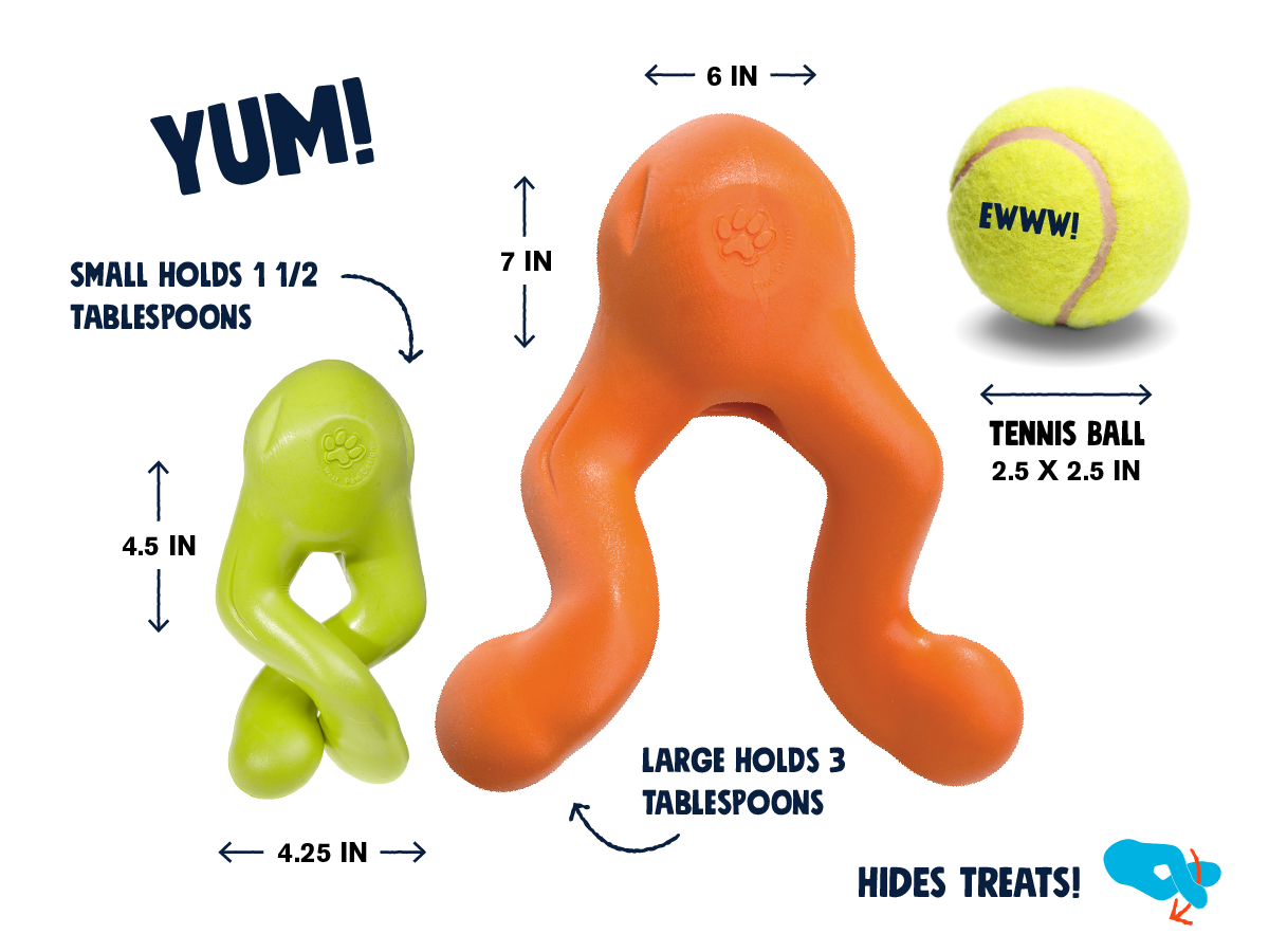 All the Dogs - Dog Boutique - We now carry West Paw's Tizzi treat toy. Hide  treats inside the cavity and “lock” the handles to increase challenge and  encourage play. Available in