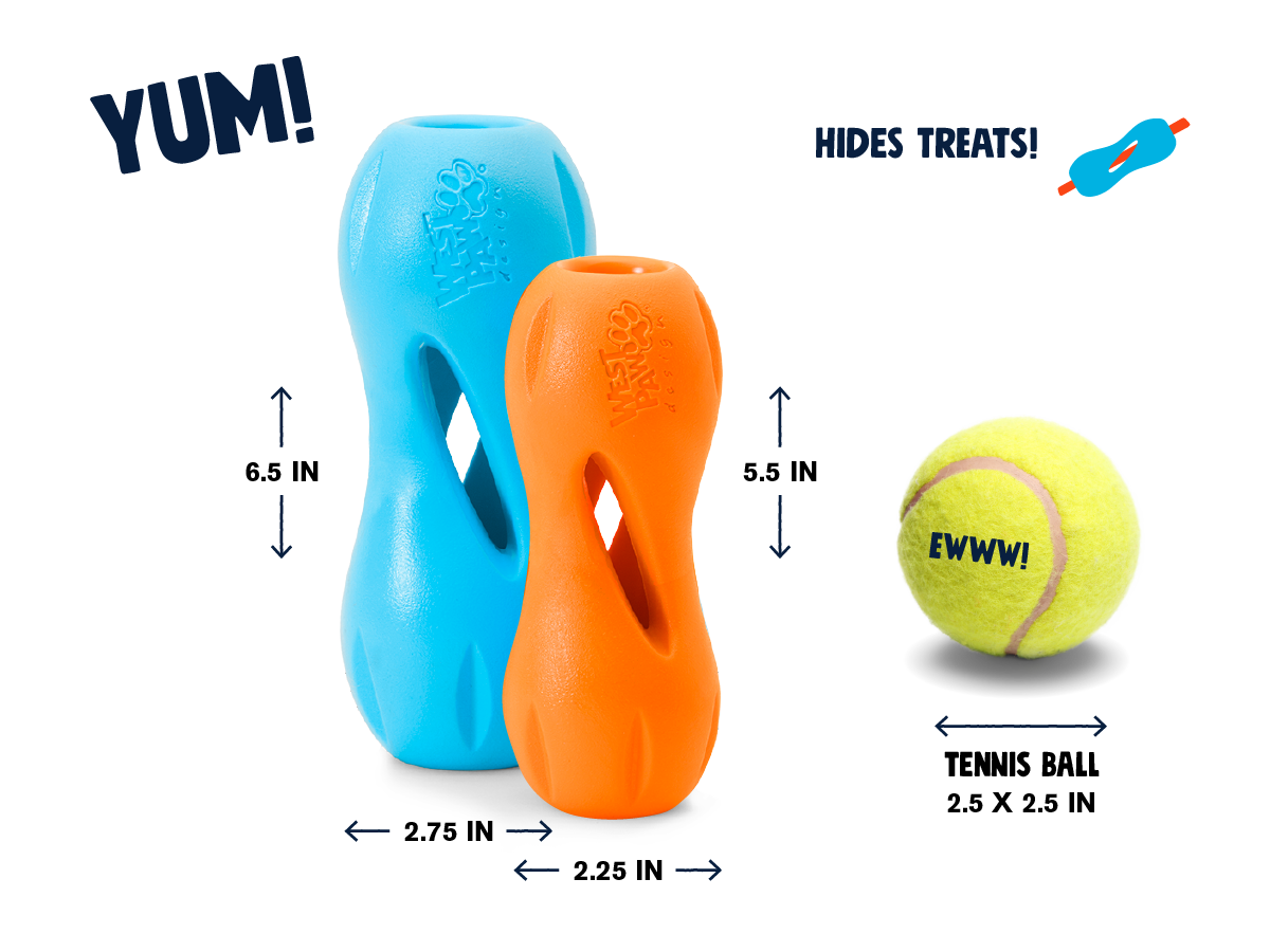 Interactive Chew Toy for Dogs!  Qwizl Treat Toy - Tangerine