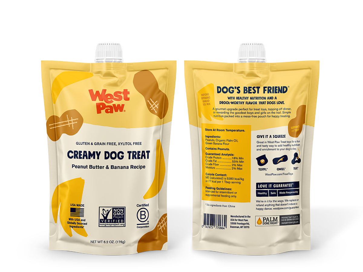 Peanut Butter and Banana Creamy Dog Treat West Paw