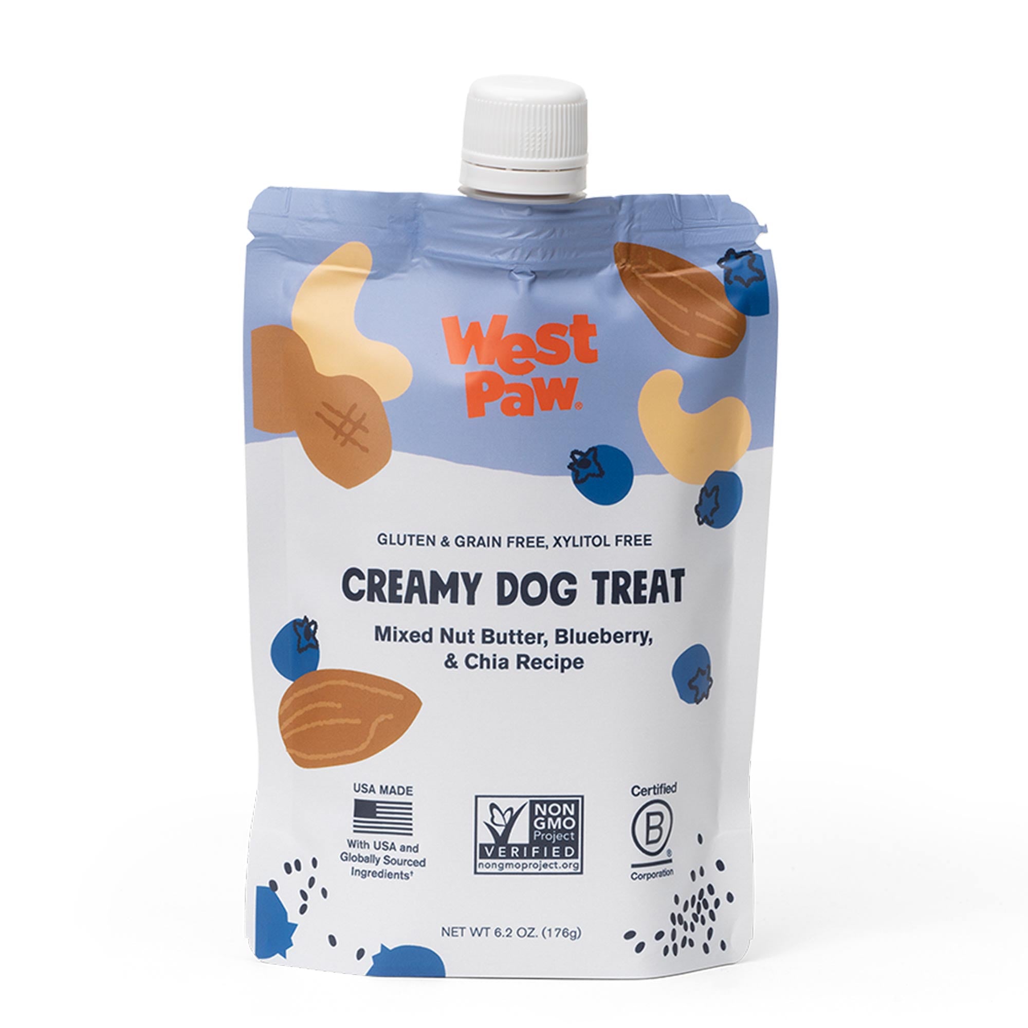 Nut Butter, Blueberry, and Chia Seed Creamy Dog Treat