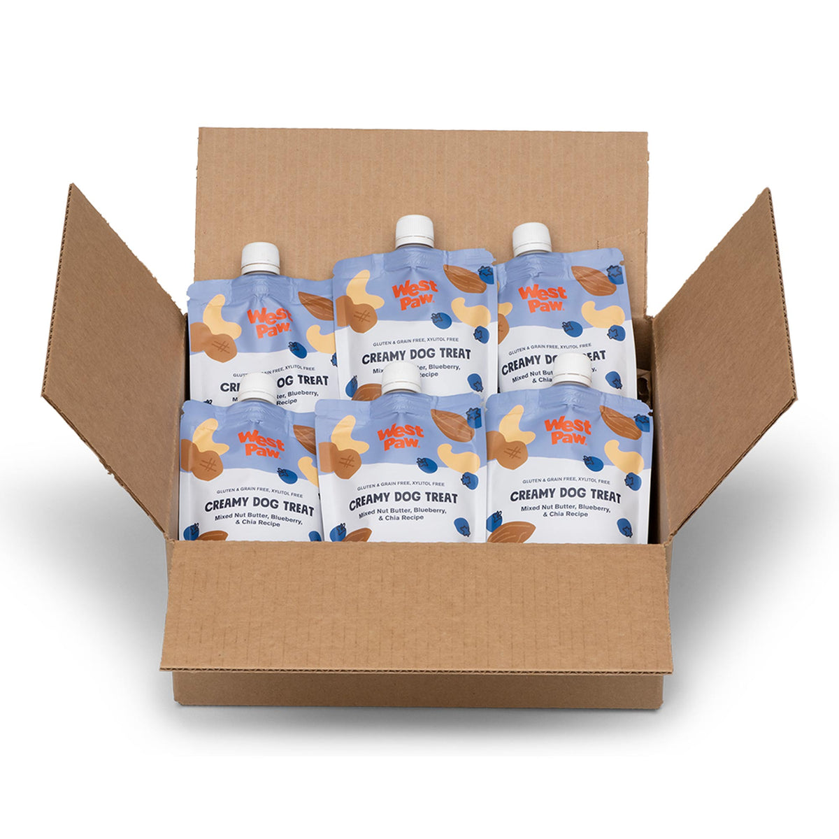 Nut Butter, Blueberry, and Chia Seed creamy dog treat, 6-unit case pack