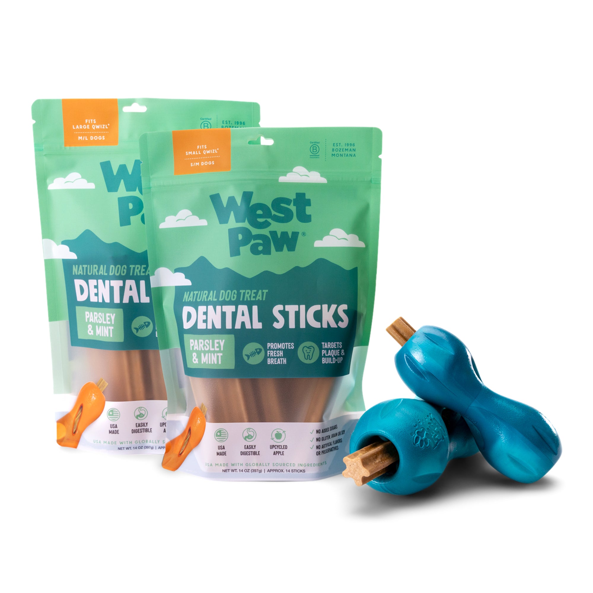 Small Limited Edition Winter Mint Qwizl + Dental Stick Bundle