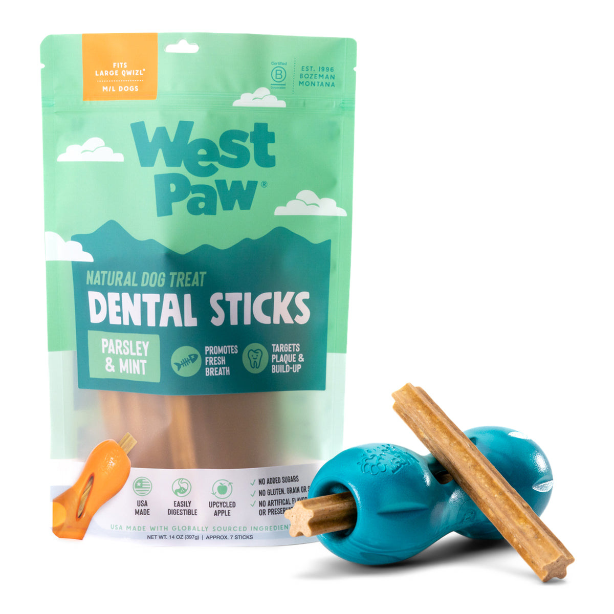 Large Limited Edition Winter Mint Qwizl + Dental Stick Bundle