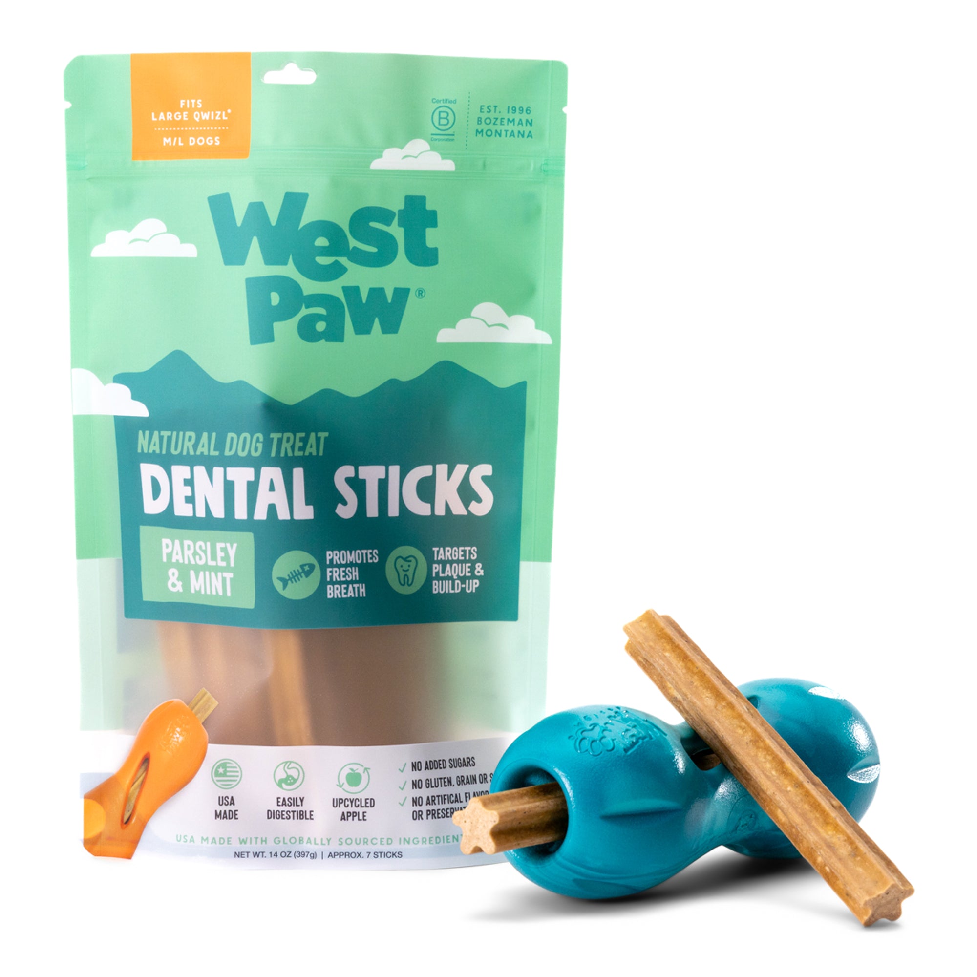 Large Limited Edition Winter Mint Qwizl + Dental Stick Bundle