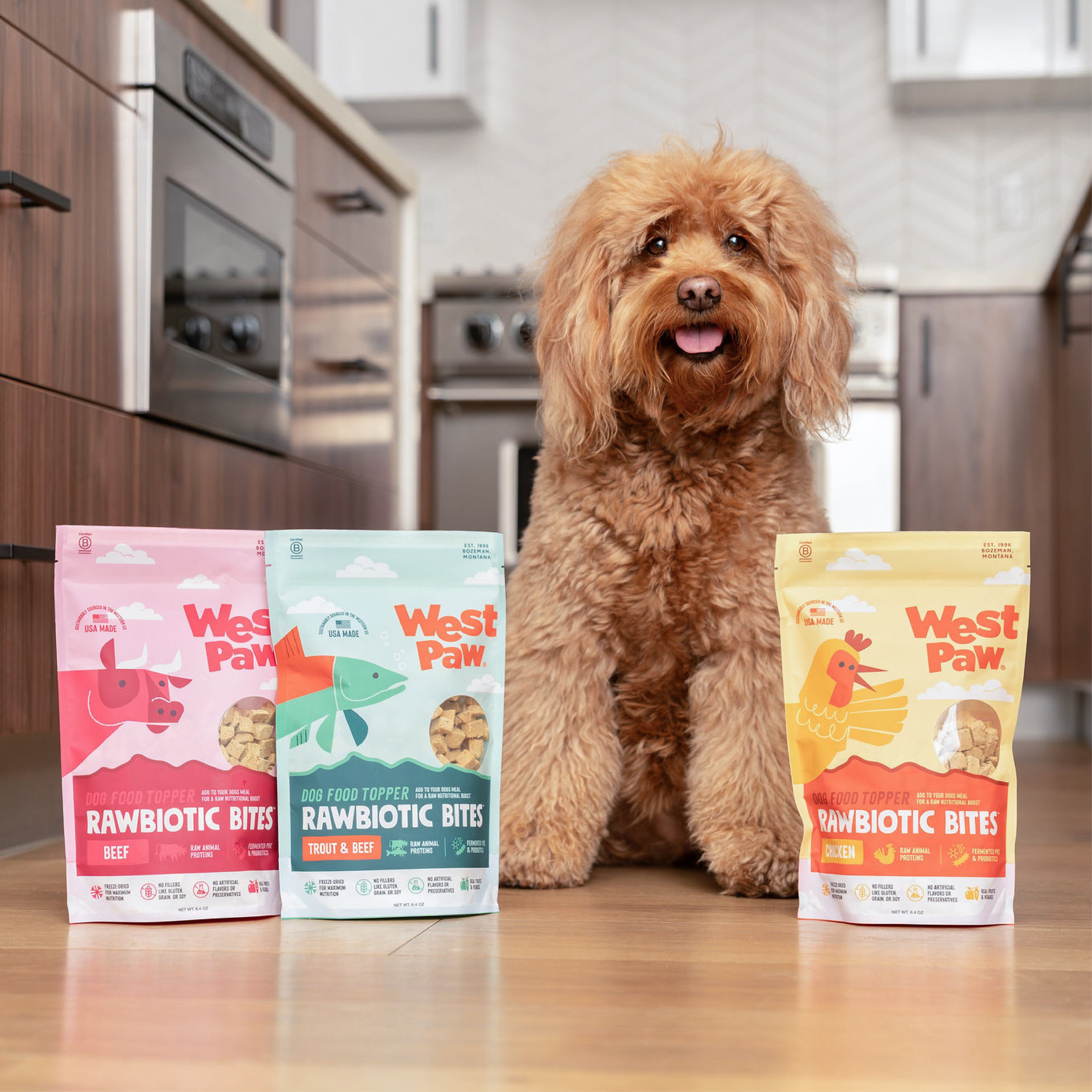 ドッグフード west o- Rawbiotic Bitesª | Freeze-Dried Beef Dog Food Topper | West Paw
