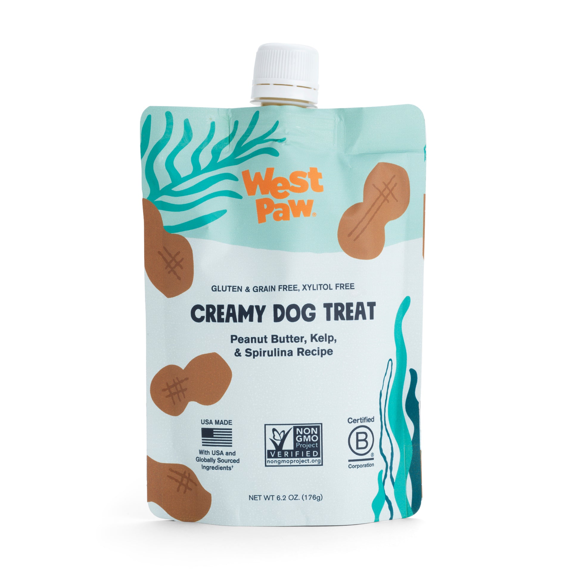 Peanut Butter, Kelp & Spirulina Creamy Dog Treat West Paw