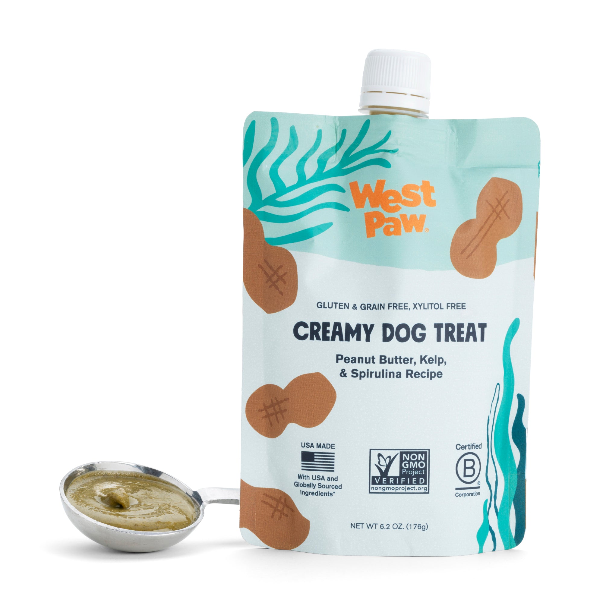 Peanut Butter, Kelp & Spirulina Creamy Dog Treat West Paw