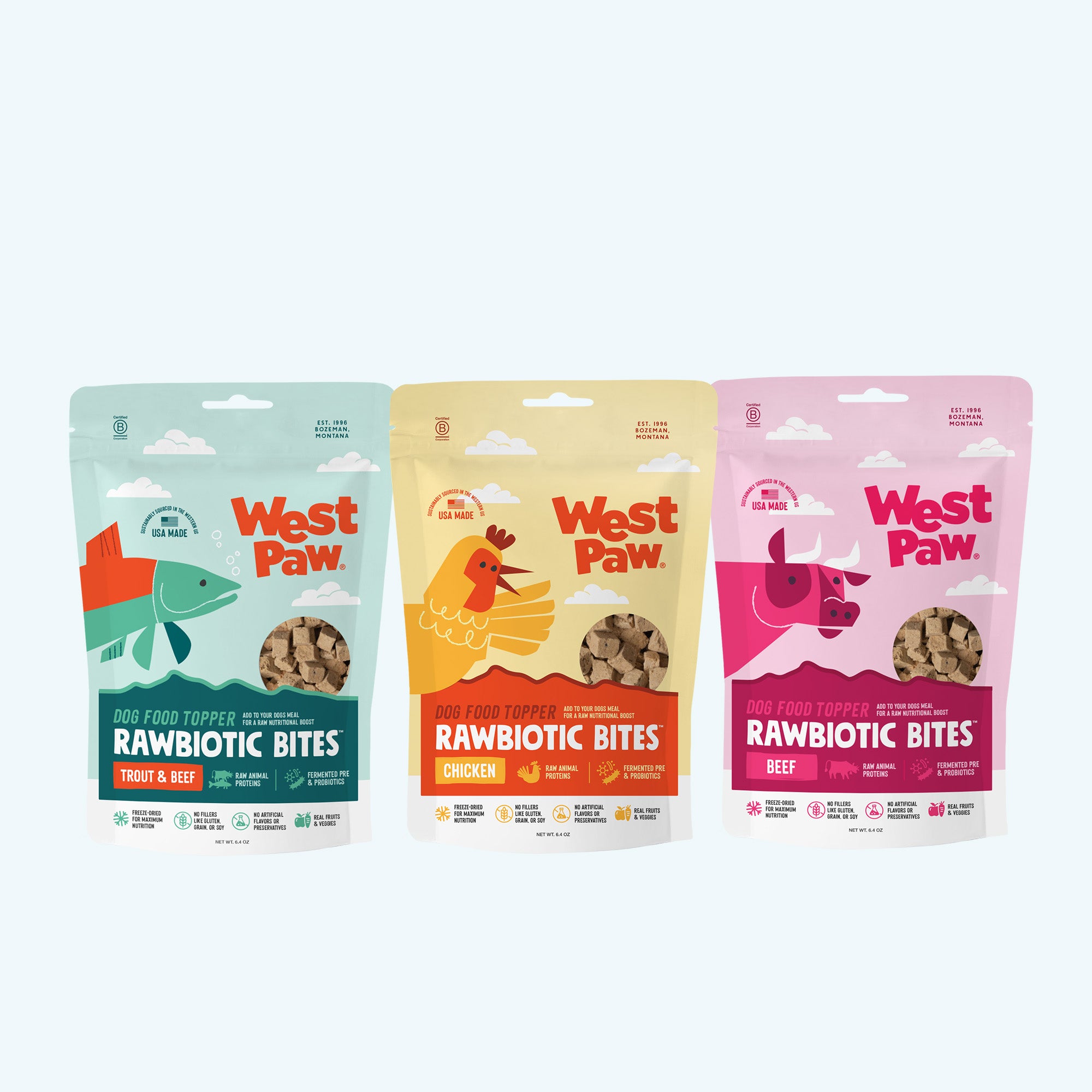 Rawbiotic Bitesª | Freeze-Dried Beef Dog Food Topper | West Paw