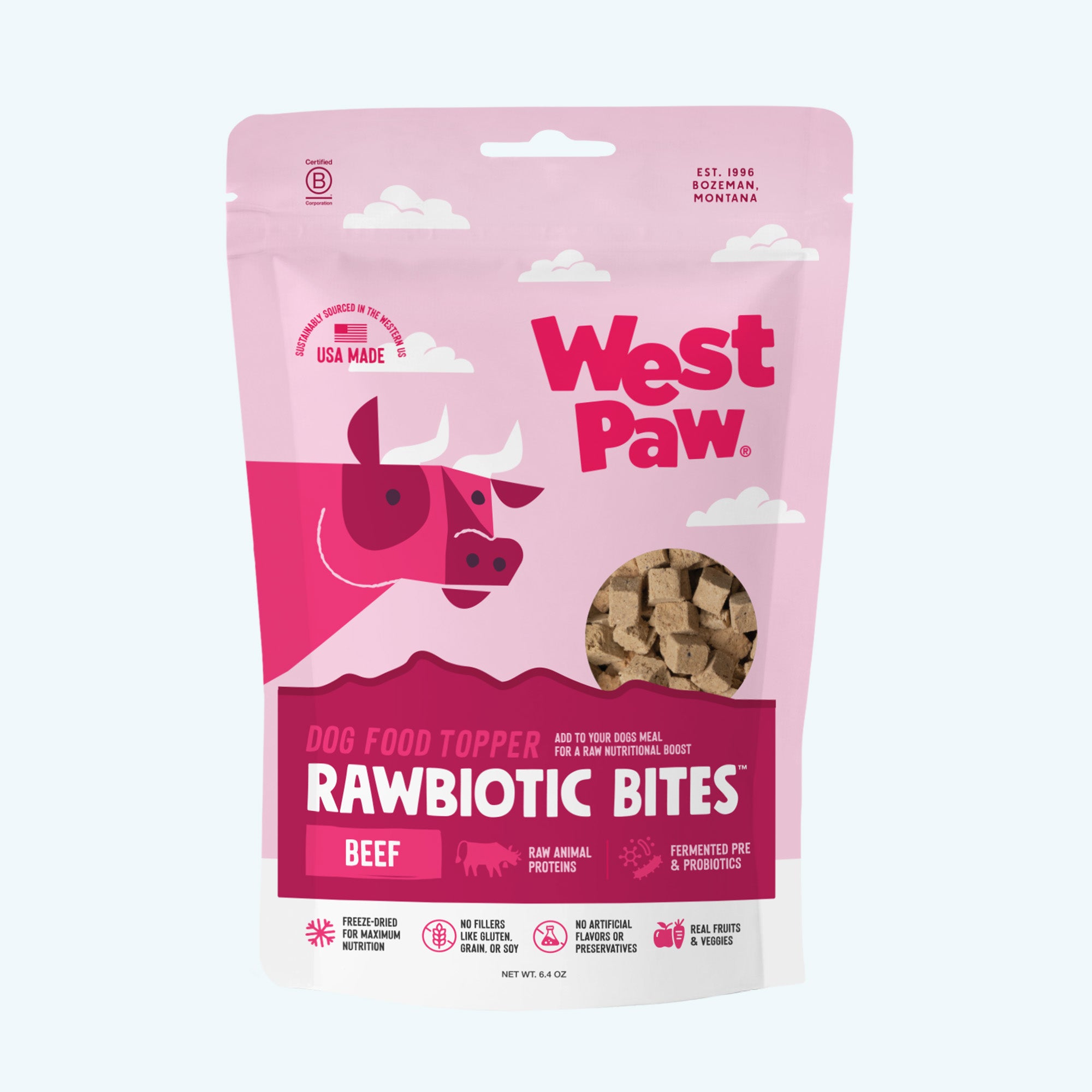 ドッグフード chapo Rawbiotic Bitesª | Freeze-Dried Beef Dog Food Topper | West Paw