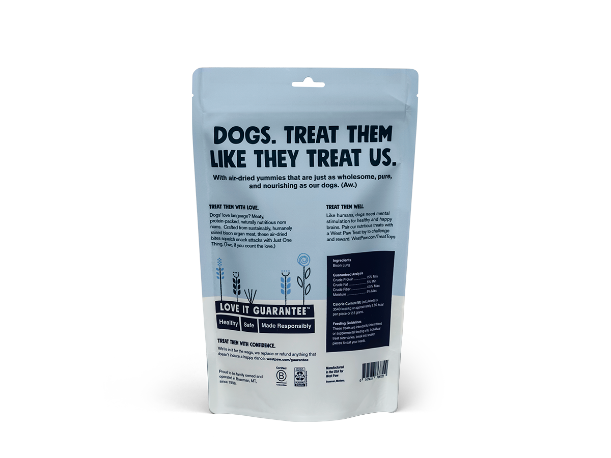 Bison Lung single ingredient dog treats 6-unit case pack