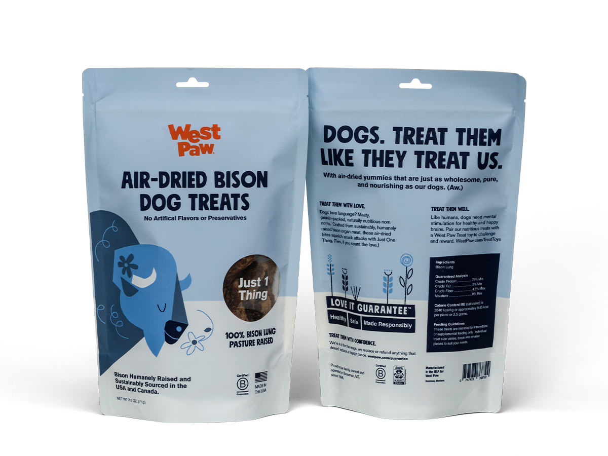 Bison Lung single ingredient dog treats 6-unit case pack