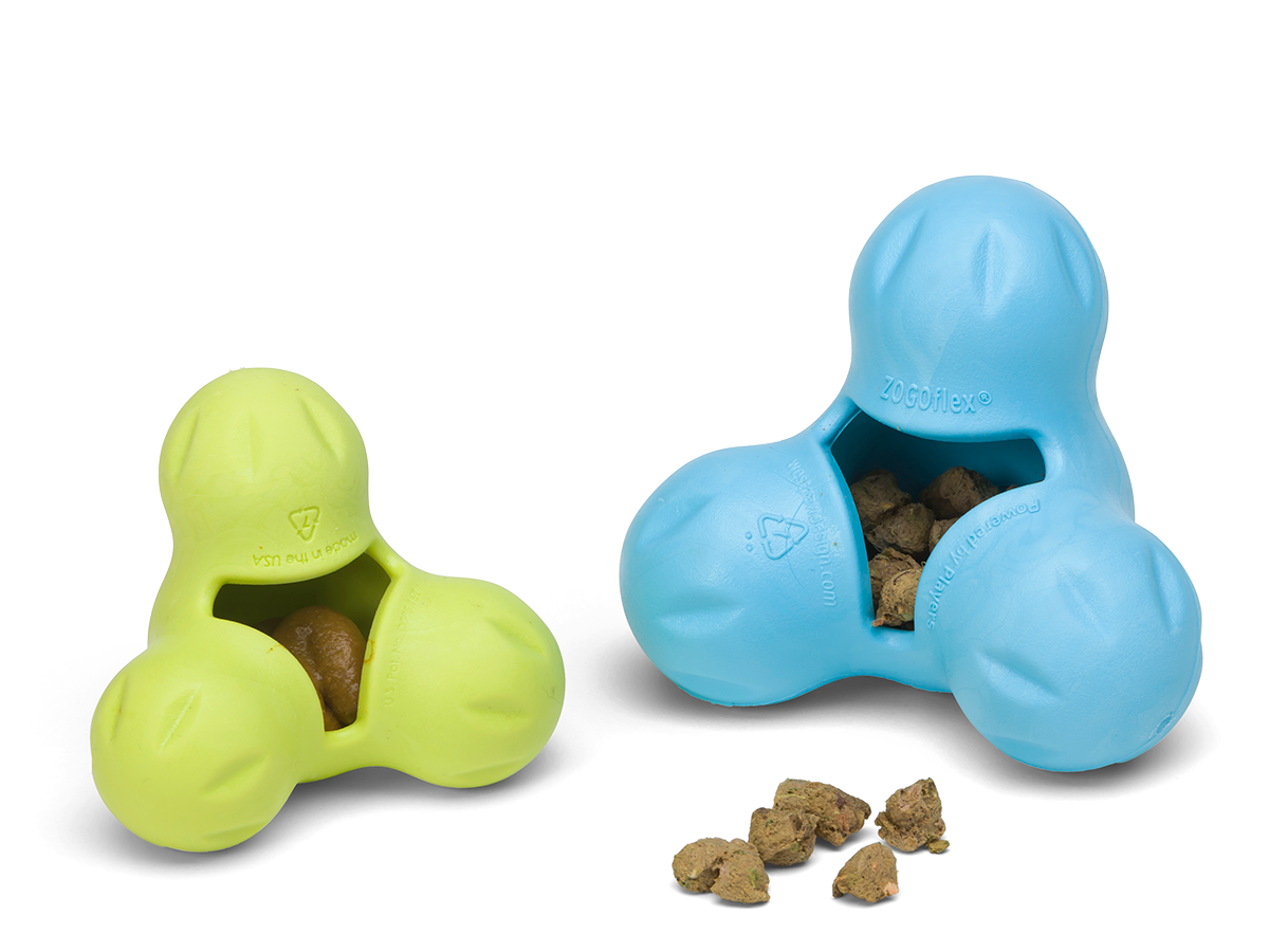 WEST PAW Zogoflex Qwizl Dog Puzzle Treat Toy (Large, Granny Smith) &  Zogoflex Tux Treat Dispensing Dog Chew Toy (Large, Tangerine) – Interactive