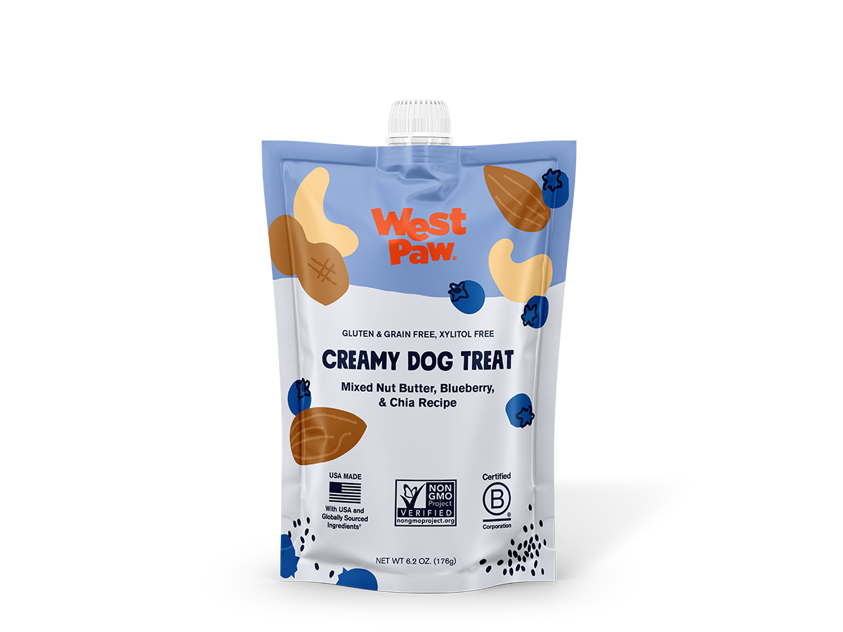 Nut Butter, Blueberry, and Chia Seed creamy dog treat, 6-unit case pack