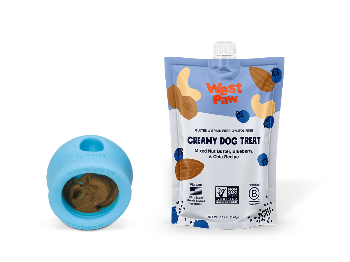 Nut Butter, Blueberry, and Chia Seed Creamy Dog Treat